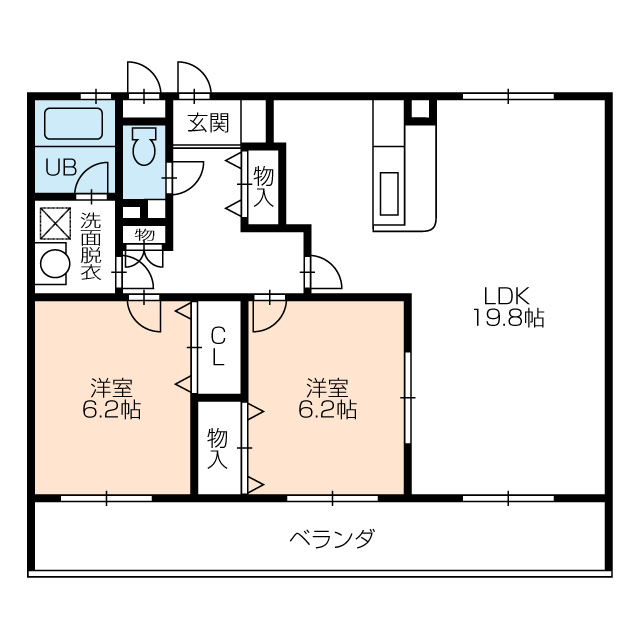 アンピレインⅡ 203号室 間取り