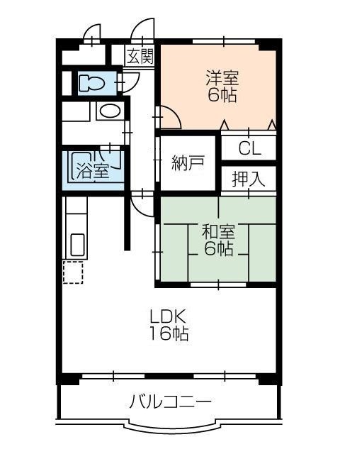 フロールⅠ 205号室 間取り