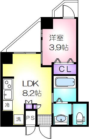 セントフィオーレ岩塚 204号室 間取り