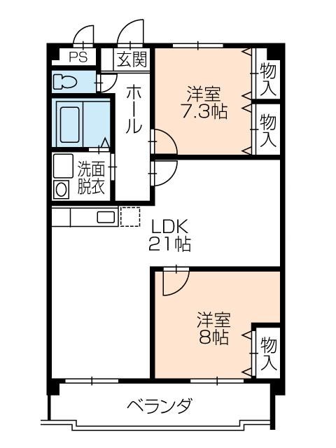 ウィンフィールド曙 205号室 間取り