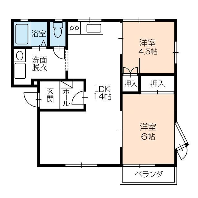 フレグランス錦 201号室 間取り