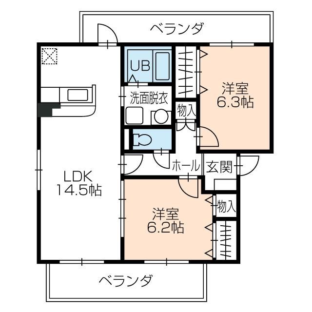 ボヌール 302号室 間取り