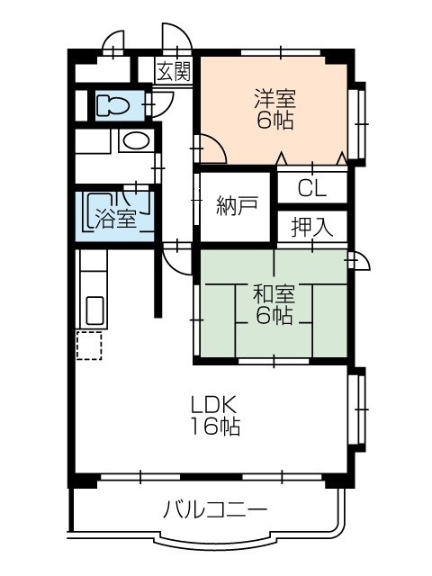 フロールⅠ 201号室 間取り