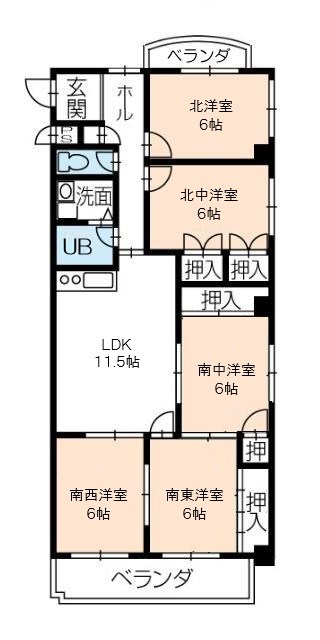 フィオーレ草間 3F号室 間取り