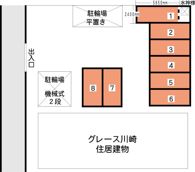 グレース川崎｜駐車場 間取り