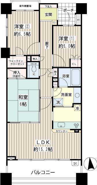 プラウド横濱鶴見 間取り