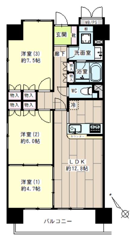 サンリバーオオモリ 間取り