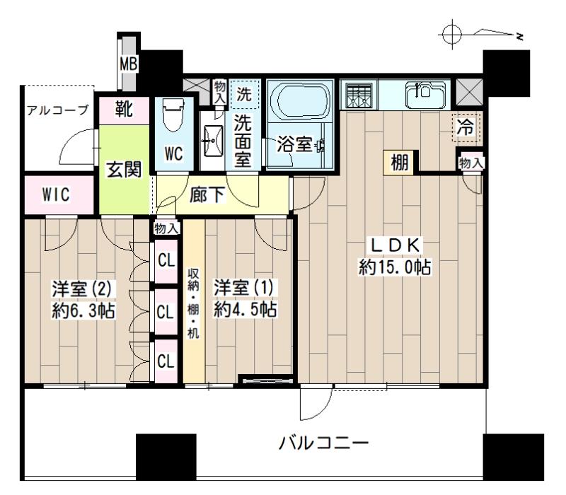 クレッセント萩中 間取り