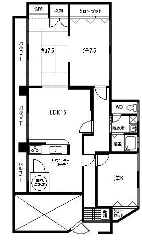 藤崎ビル（伊敷町）３Ｆ 間取り