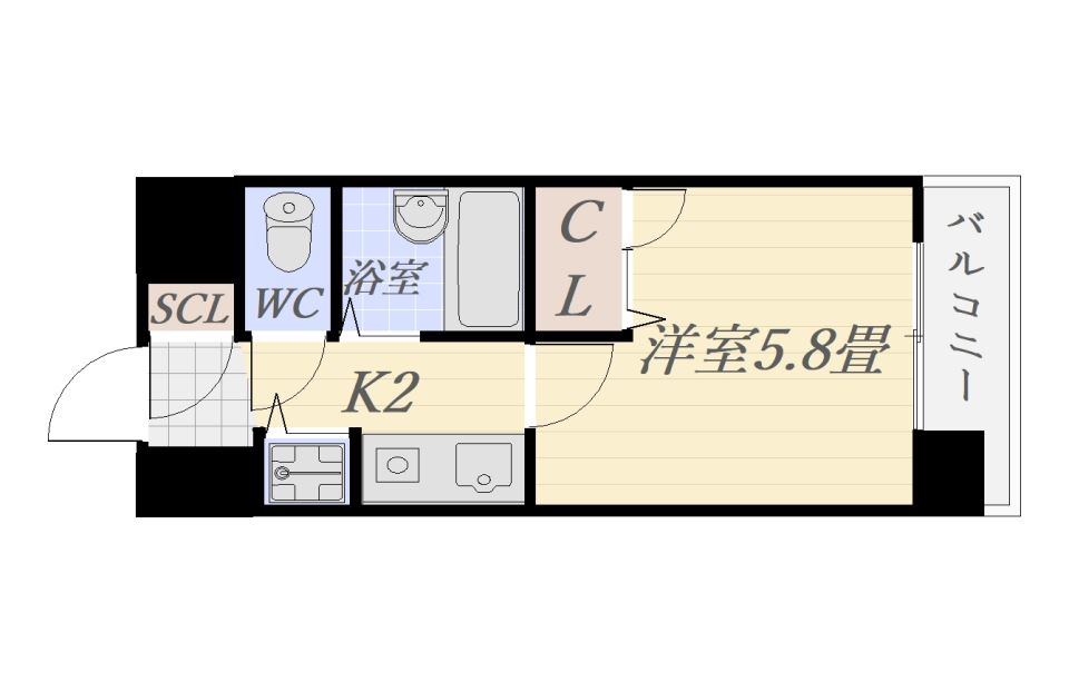 ライオンズステーションプラザ西鹿児島２０３号 間取り