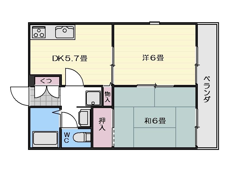 クレールメゾン吉野Ｂ棟 間取り