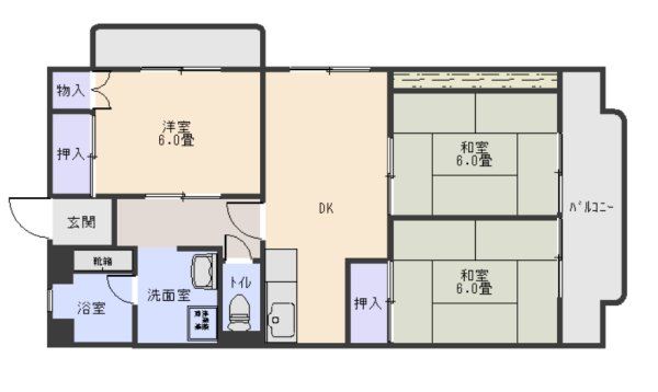 グランドハイツ古垣Ⅰ 間取り