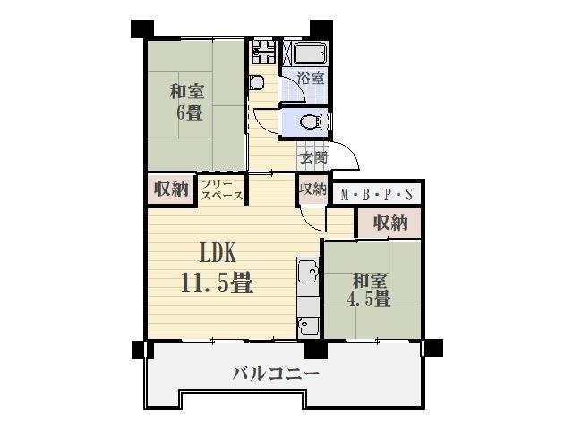 鴨池二丁目団地１号棟 間取り