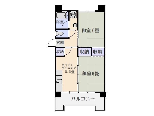 鴨池二丁目団地１号棟 間取り