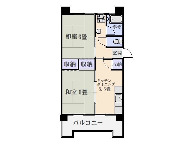 鴨池二丁目団地１号棟 間取り