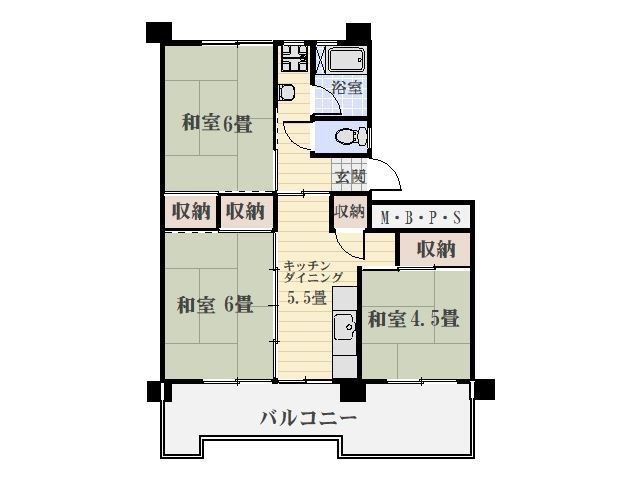 鴨池二丁目団地１号棟 間取り