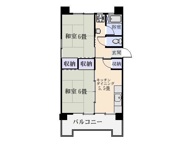 鴨池二丁目団地１号棟 間取り