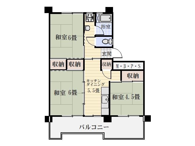 鴨池二丁目団地１号棟 間取り