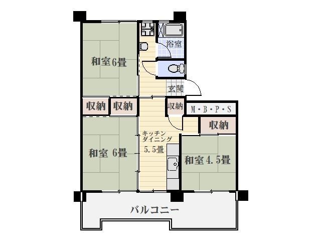 鴨池二丁目団地１号棟 間取り