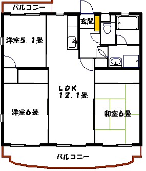 吉本ハイムⅡ 間取り