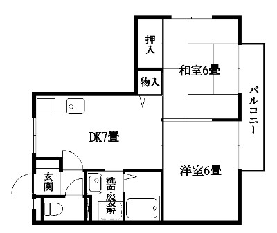 パナホーム宇宿（２ＤＫ） 間取り