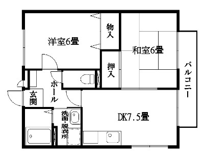 パナホーム宇宿（２ＤＫ） 間取り