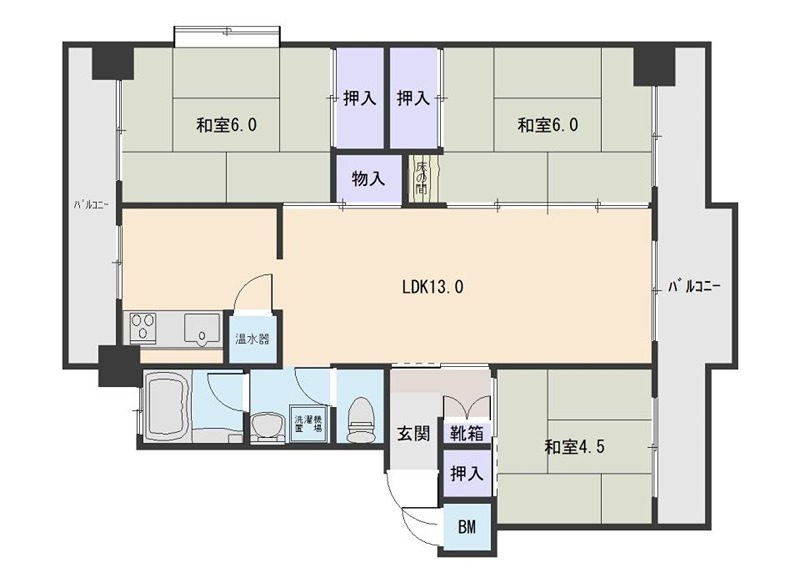 鴨池ハイム２号棟 間取り