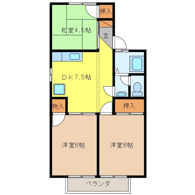 ソフィート箱清水Ｂ棟 間取り