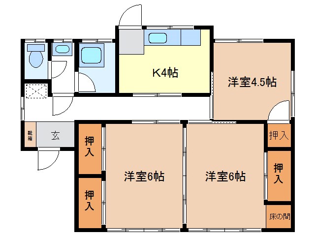 北沢貸家（青木島）4号 間取り