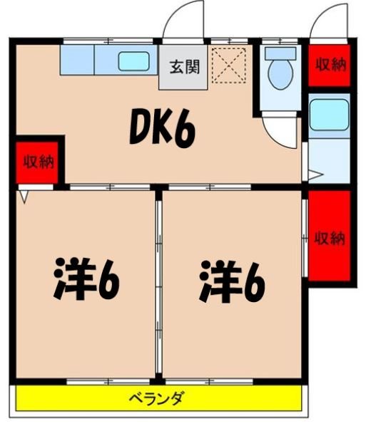 楓青山ハイツＢ 間取り