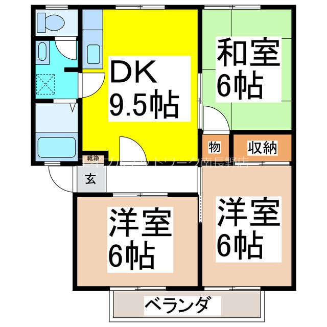 サンビレッジ三本柳Ｂ棟 間取り