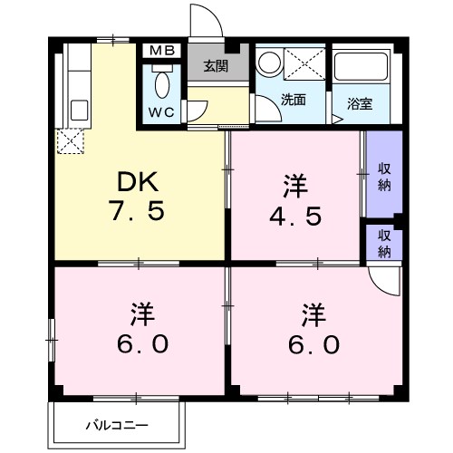 エルディム永原Ⅱ 間取り
