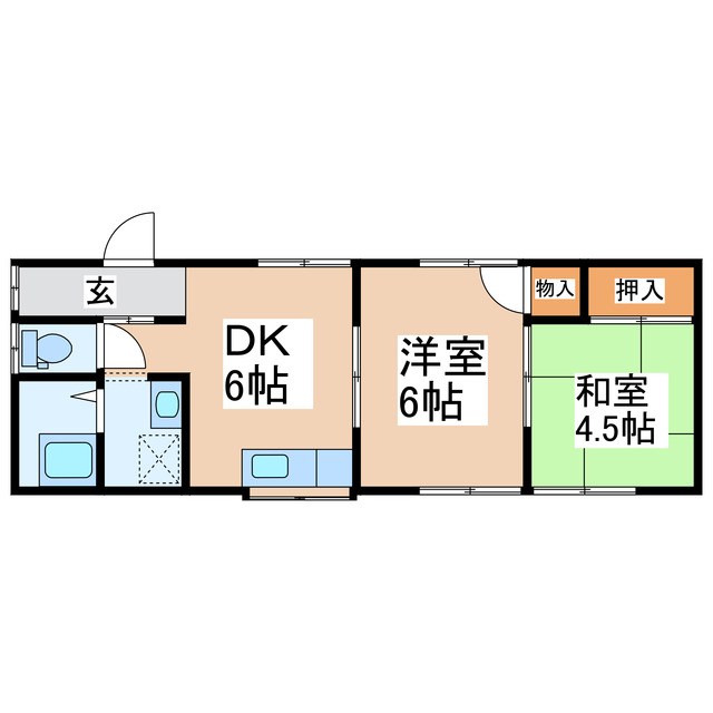 伊豆宮ハイツ Ｆ 間取り