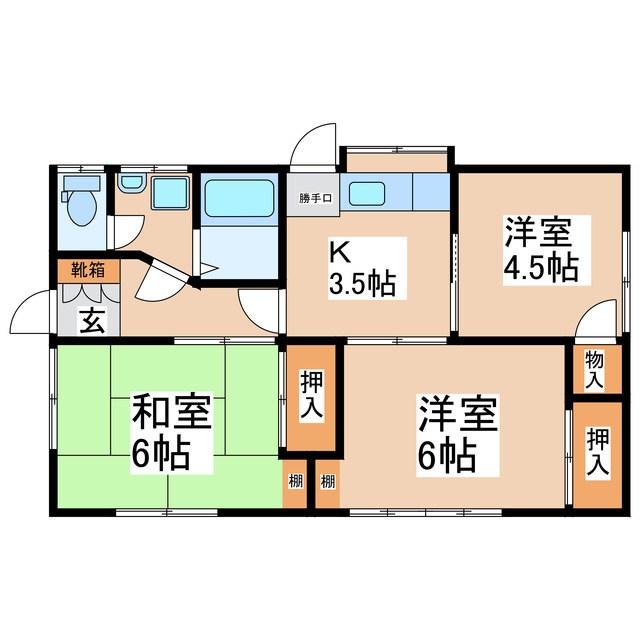 倉島貸家B 間取り