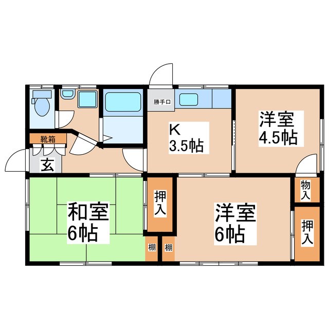 倉島貸家B 間取り