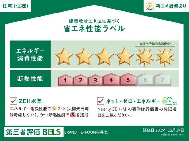 GRAND　D‐ROOM村井北　 省エネ性能ラベル