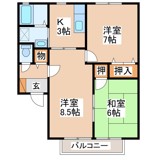 セジュールアップル　A 間取り