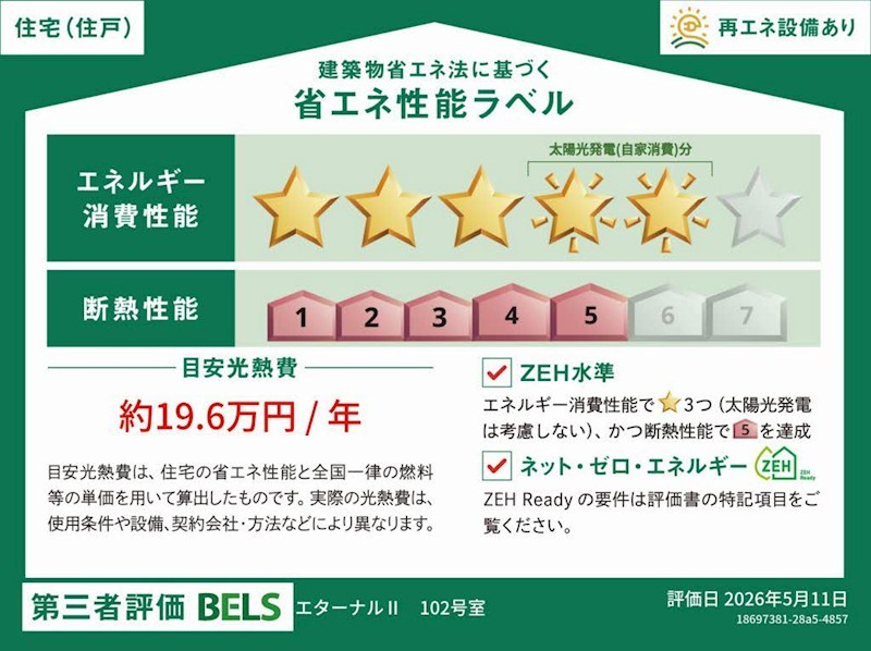 エターナルⅡ 省エネ性能ラベル