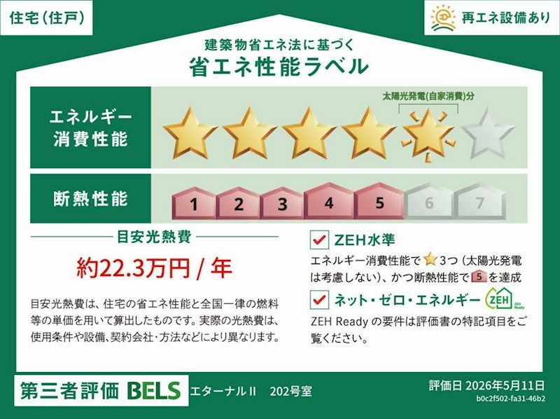 エターナルⅡ 省エネ性能ラベル