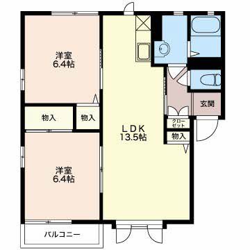 ヴィルヌーブ清水A棟 間取り