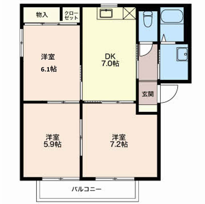 バリュージュあずまだC 間取り