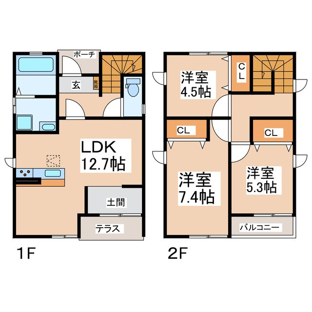 アドヴァンス南遠河原A 間取り