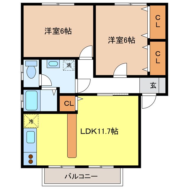 レザン桔梗B 間取り