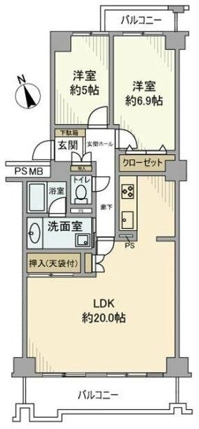戸塚ハイライズＢ棟 間取り