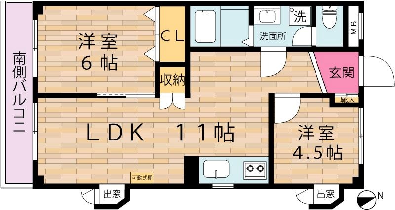 CASION尻手B棟 間取り