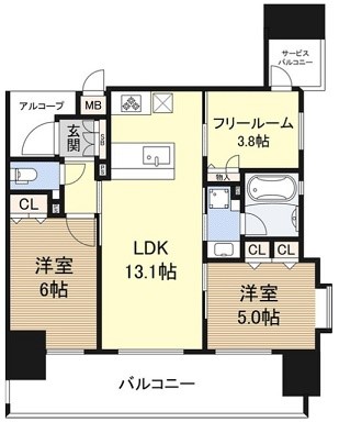 大阪府大阪市中央区西心斎橋２丁目 間取り