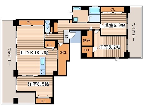 大阪府大阪市西区新町１丁目 間取り