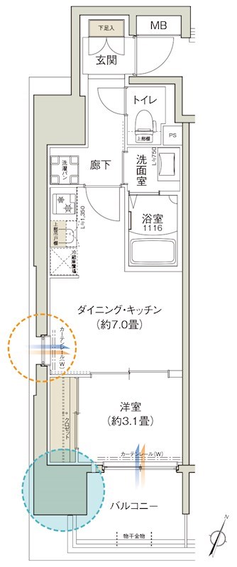 クレストコート靭公園 間取り