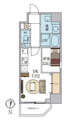 シーズンフラッツ新町 間取り