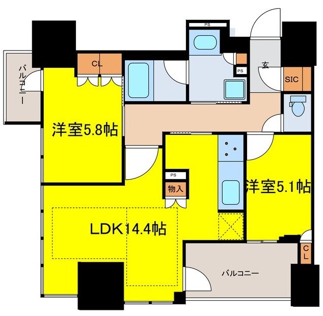 ローレルタワー御堂筋本町 間取り